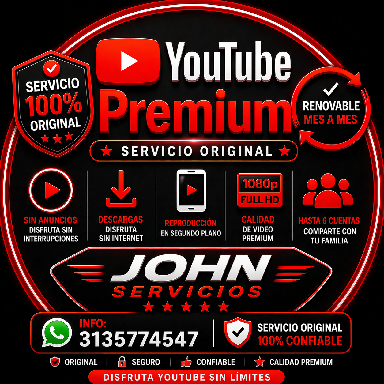 YouTube premium  app 30 dias
