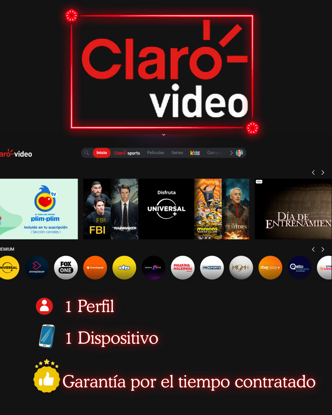 Perfil Claro Video +Canales