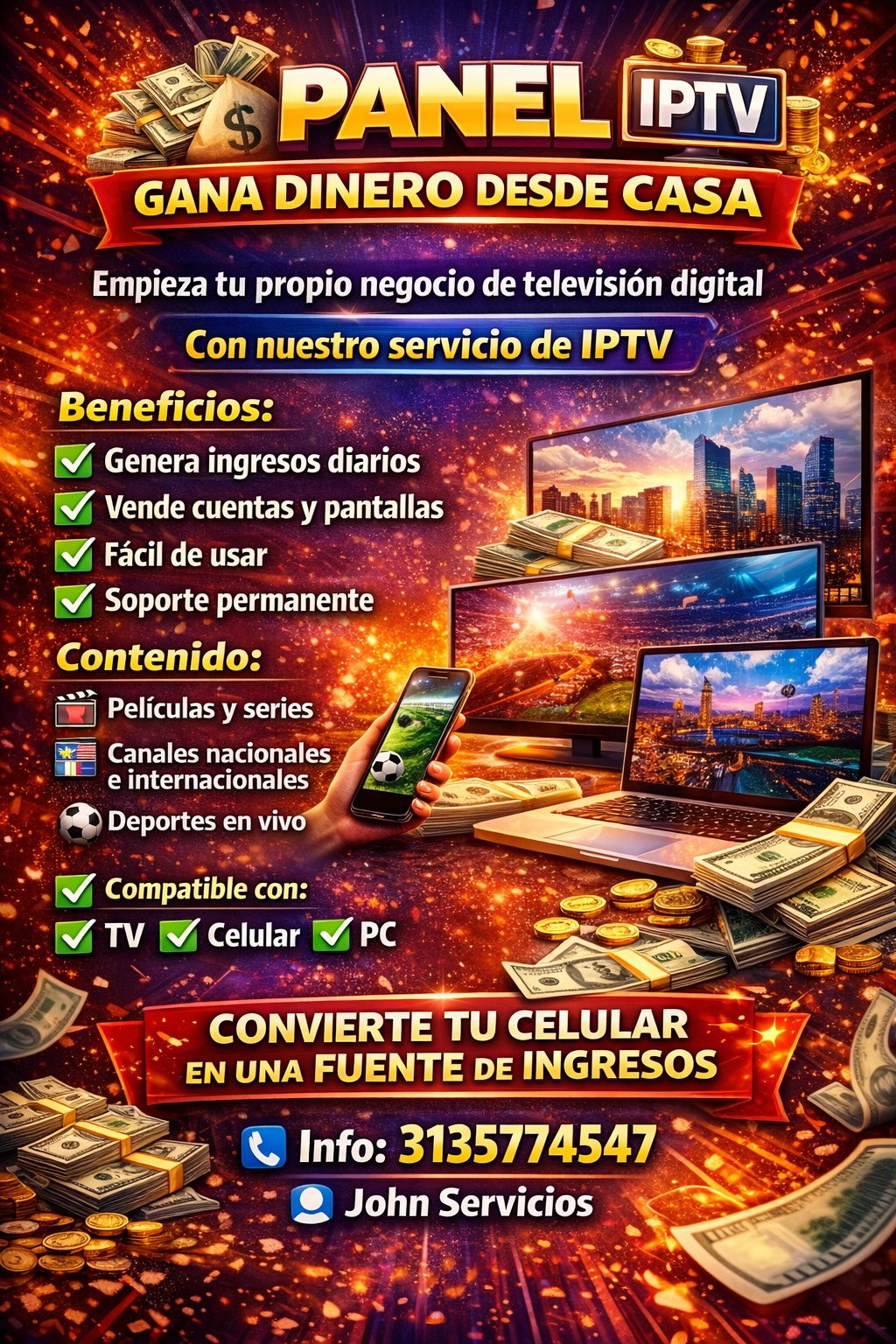 panel iptv 5 creditos